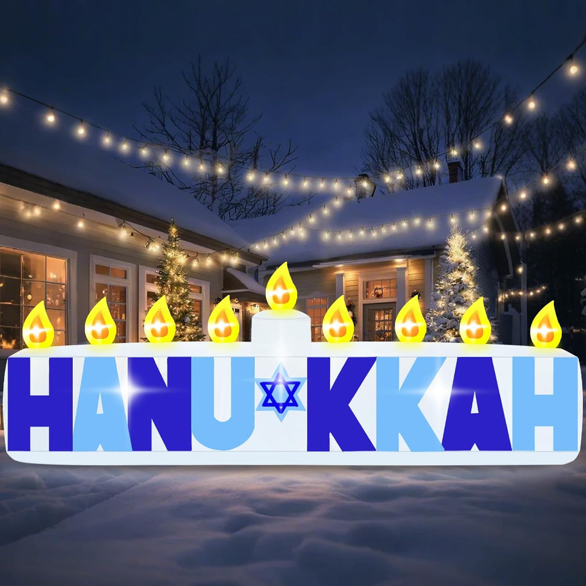 8 ft Hanukkah Inflatable Candle, Hanukkah outdoor decoration