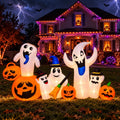 9.5 ft Inflatable Pumpkin and Ghost Combo, Halloween outdoor decoration